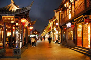 Calle antigua de los restaurantes de Sichuan