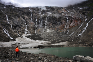 lago glacial de la Aldea Yubeng