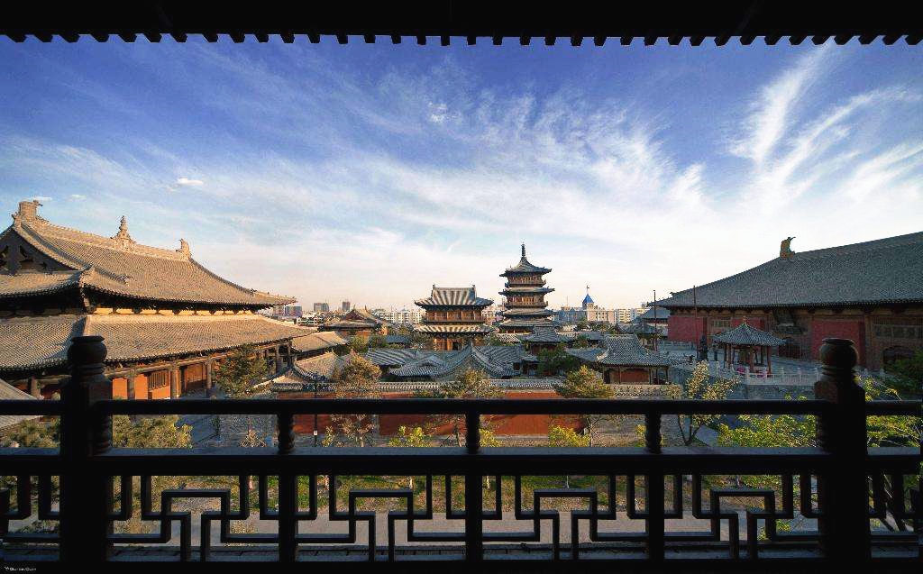 la arquitectura del Templo de Huayan